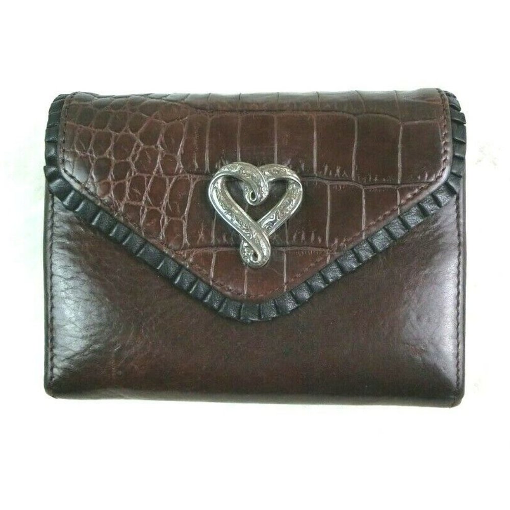 Brighton Leather Wallet Brown Crocodile Reptile